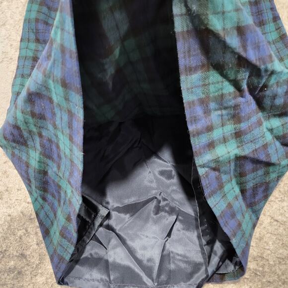 VTG Pendleton Womens 12 Pleated Midi Skirt Black Watch Tartan Plaid Virgin Wool - Picture 13 of 16